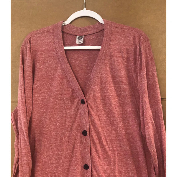 **LIMITED* US Blanks Ladies’ 4.9oz Long-Sleeve Cardigan Red