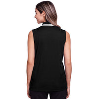 Devon & Jones Ladies' CrownLux Performance™ Plaited Tipped Sleeveless Polo